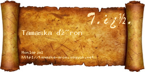 Tamaska Áron névjegykártya